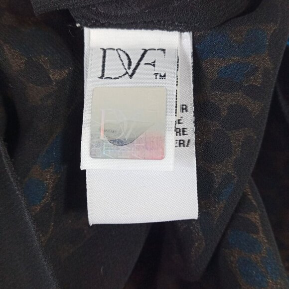 Diane Von Furstenberg Womens Silk Top Size 4 Brown Blouse Career Office Workwear - Picture 3 of 6